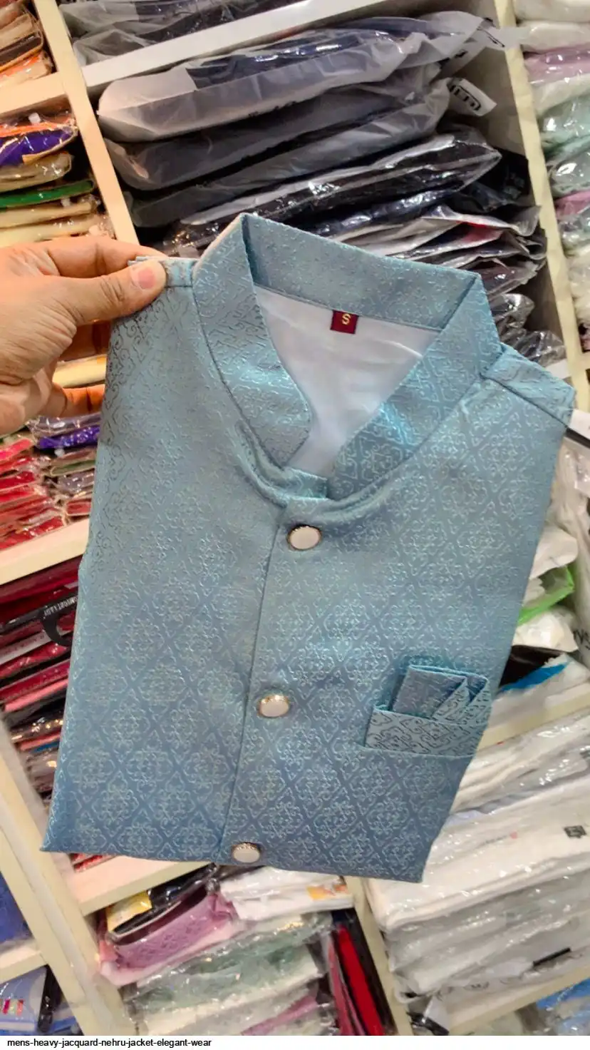 MENS HEAVY JACQUARD NEHRU JACKET ELEGANT WEAR C