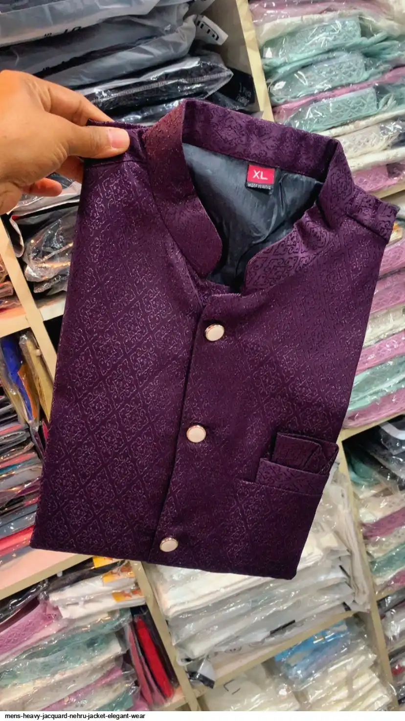 MENS HEAVY JACQUARD NEHRU JACKET ELEGANT WEAR A