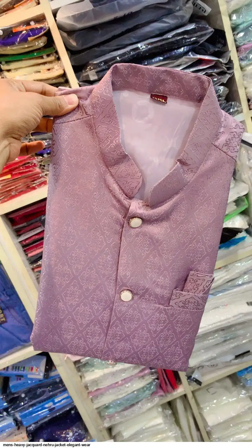 MENS HEAVY JACQUARD NEHRU JACKET ELEGANT WEAR B