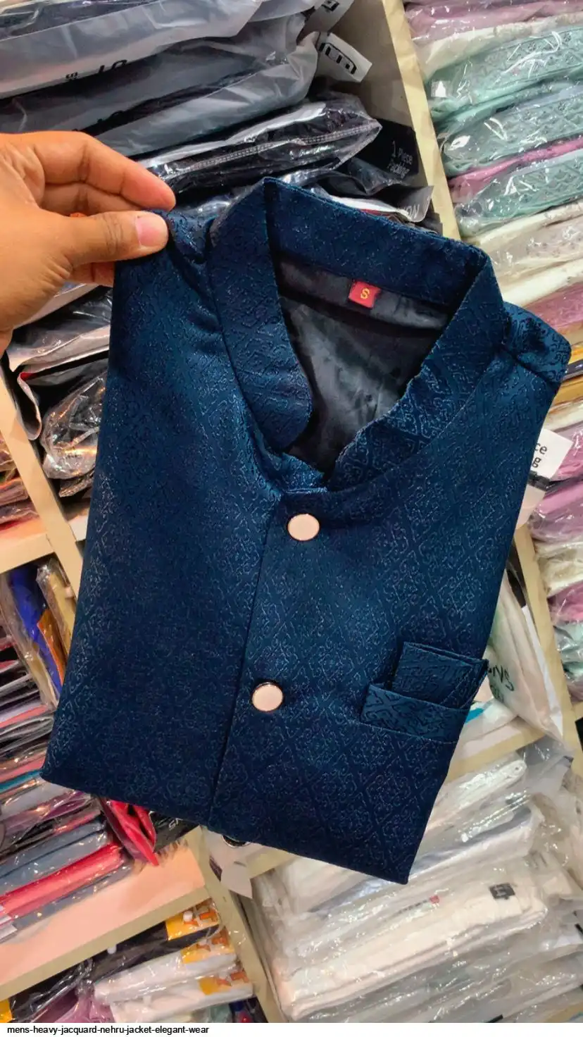MENS HEAVY JACQUARD NEHRU JACKET ELEGANT WEAR D