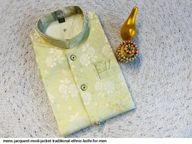 MENS JACQUARD MODI JACKET TRADITIONAL ETHNIC KOTHI FOR MEN B