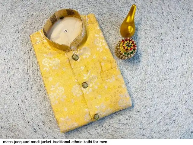 MENS JACQUARD MODI JACKET TRADITIONAL ETHNIC KOTHI FOR MEN A