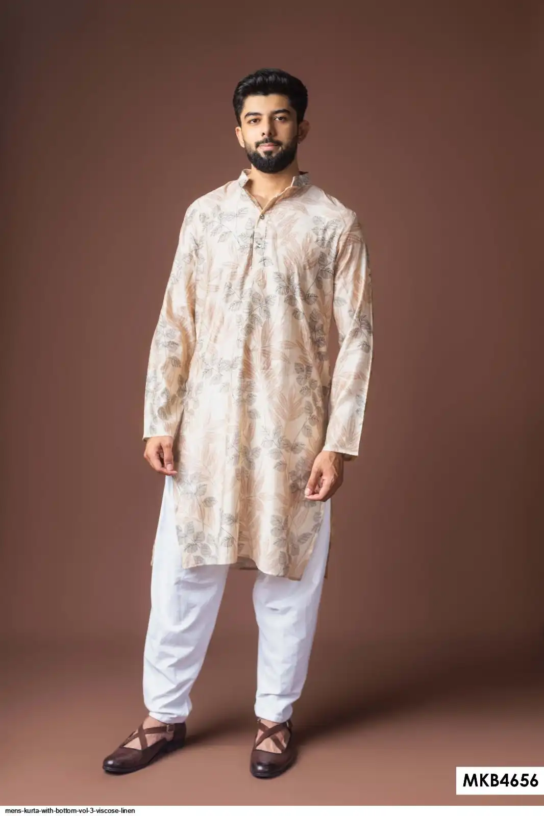 MENS KURTA WITH BOTTOM VOL 3 VISCOSE LINEN 4656