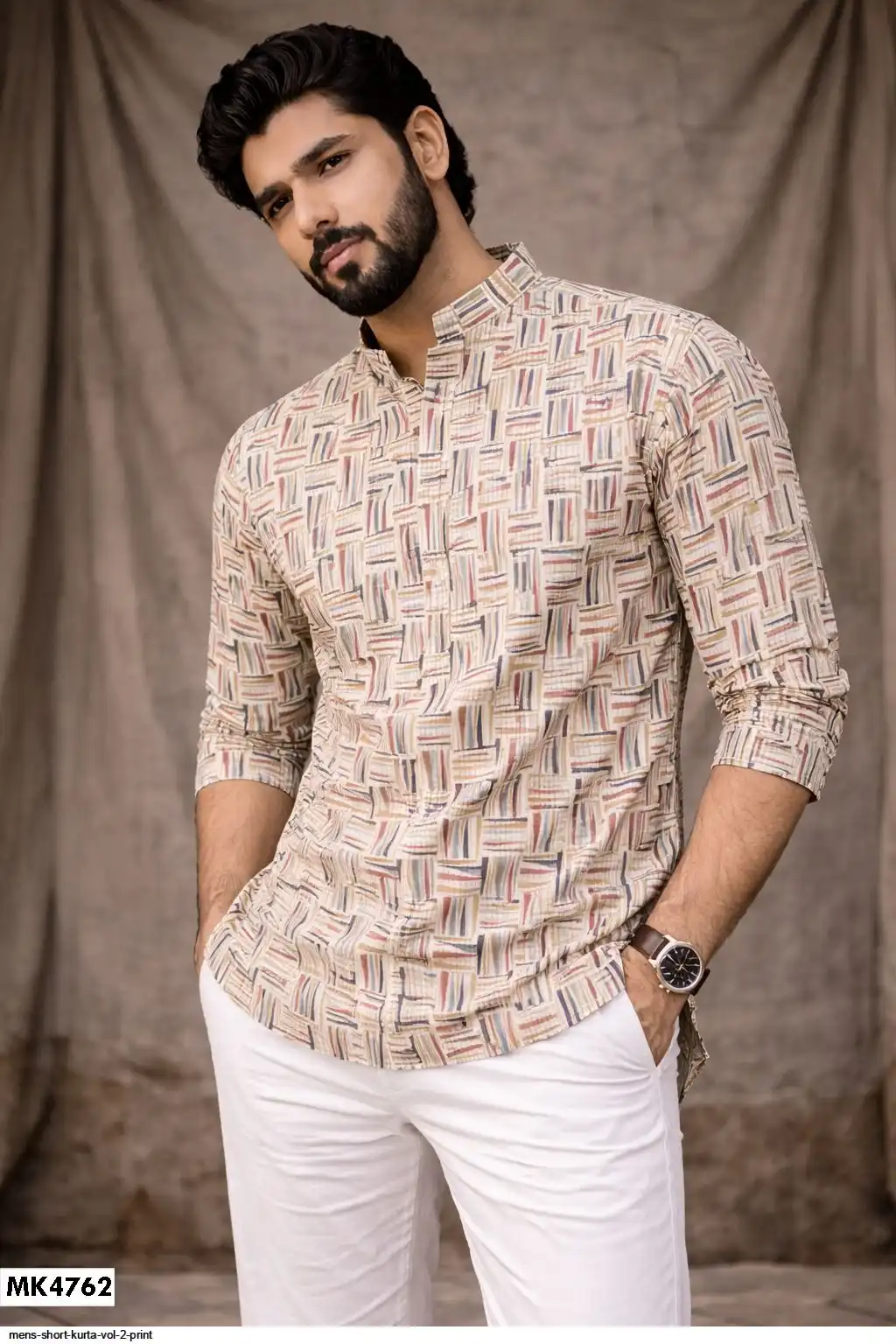 MENS SHORT KURTA VOL 2 PRINT 4762