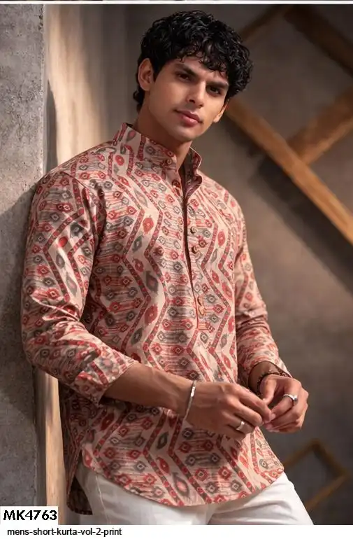 MENS SHORT KURTA VOL 2 PRINT 4763