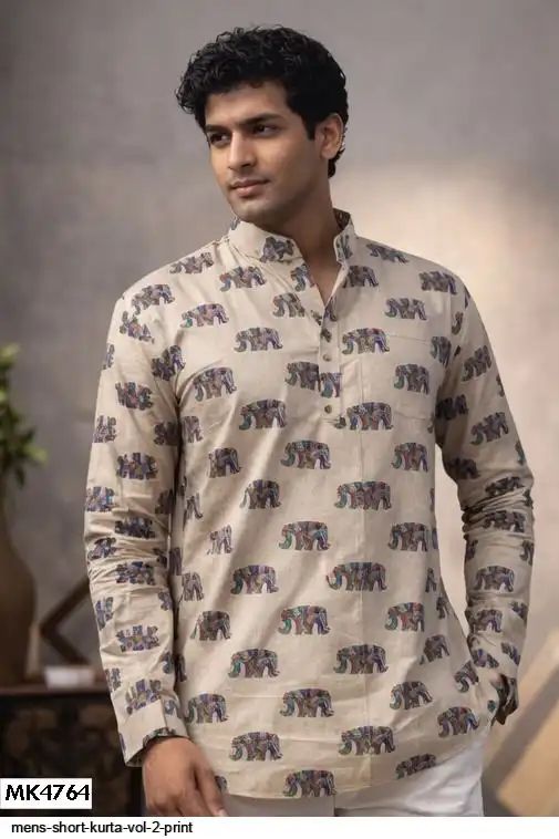 MENS SHORT KURTA VOL 2 PRINT 4764