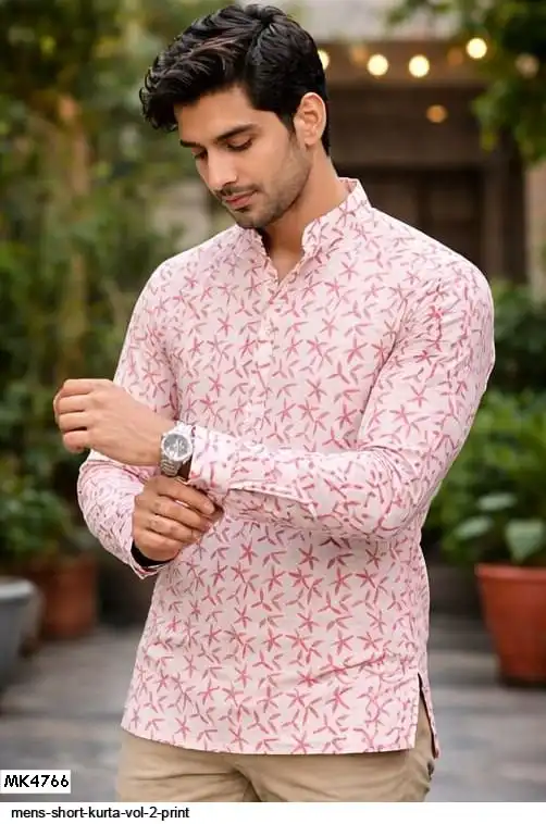 MENS SHORT KURTA VOL 2 PRINT 4766