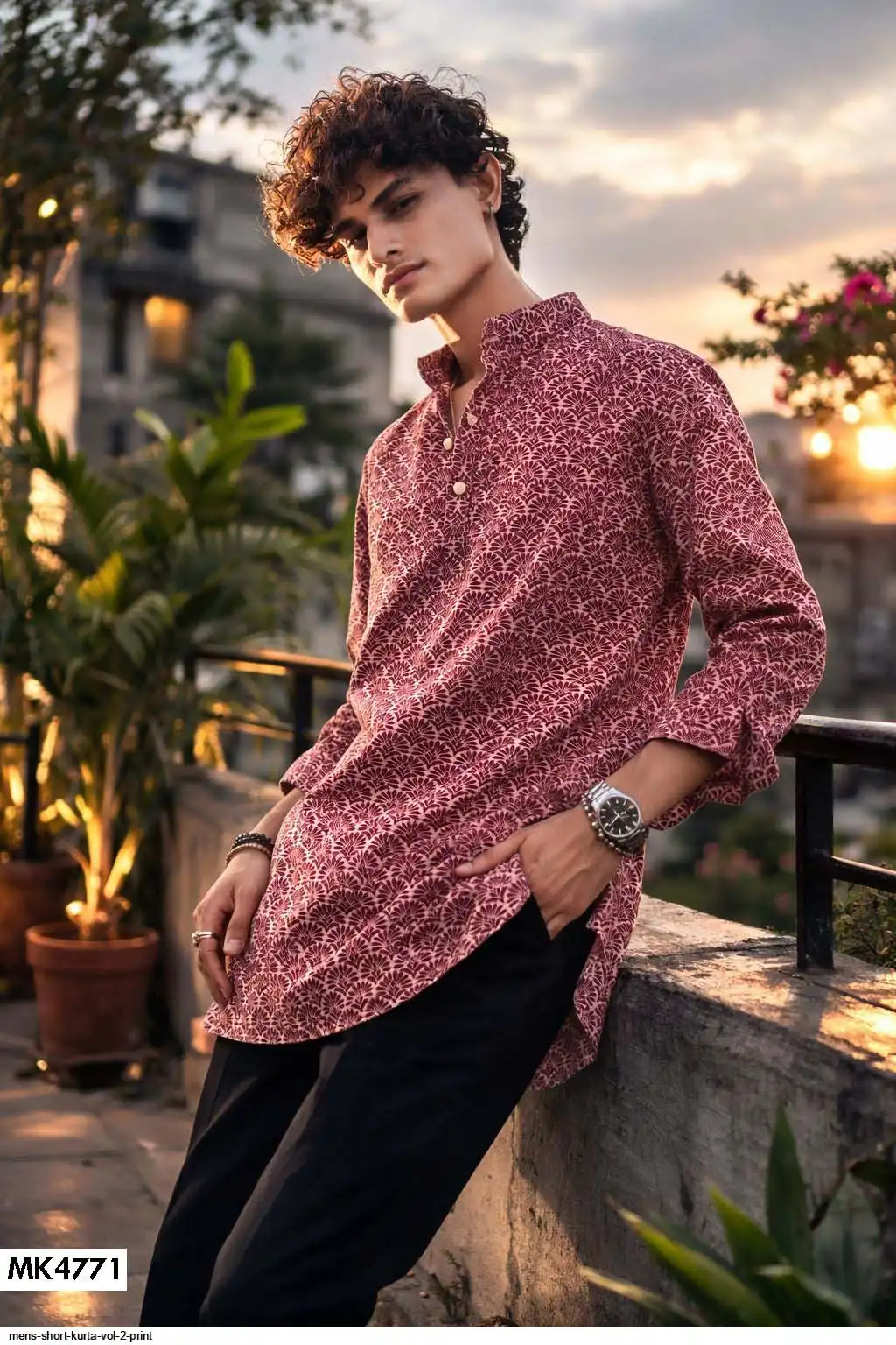 MENS SHORT KURTA VOL 2 PRINT 4771