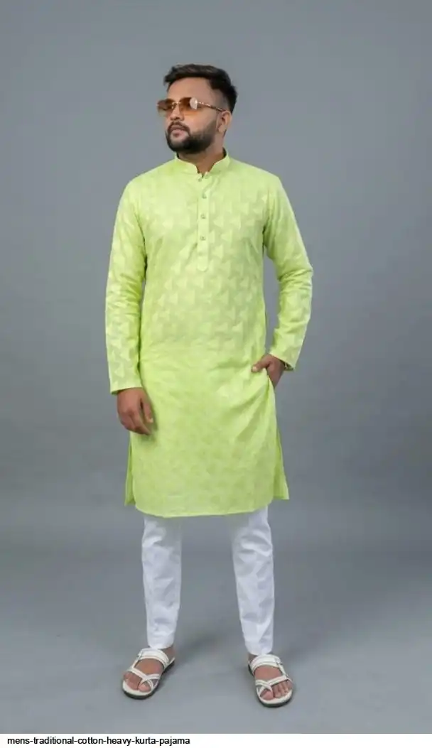 MENS TRADITIONAL COTTON HEAVY KURTA PAJAMA B