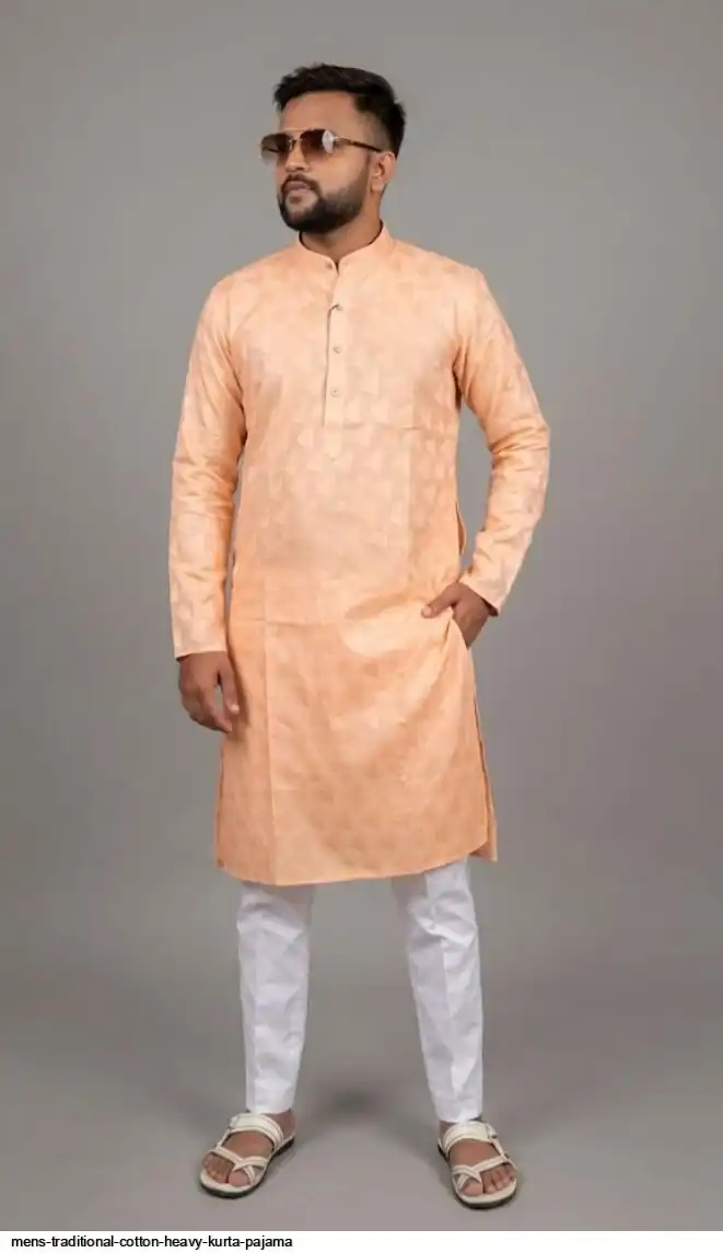 MENS TRADITIONAL COTTON HEAVY KURTA PAJAMA E