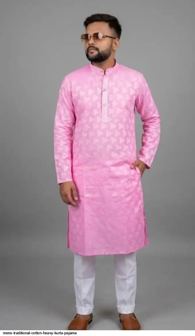 MENS TRADITIONAL COTTON HEAVY KURTA PAJAMA D