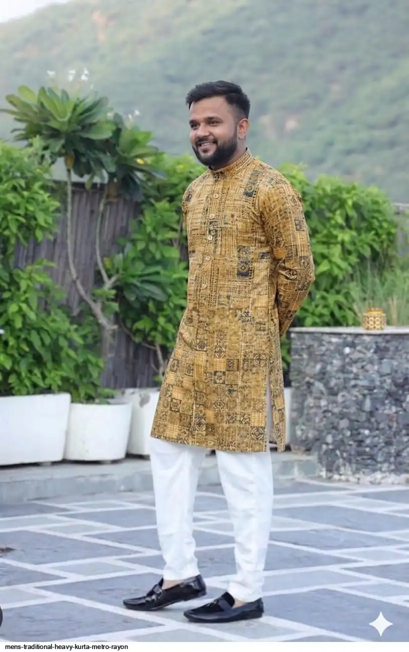 MENS TRADITIONAL HEAVY KURTA METRO RAYON 4