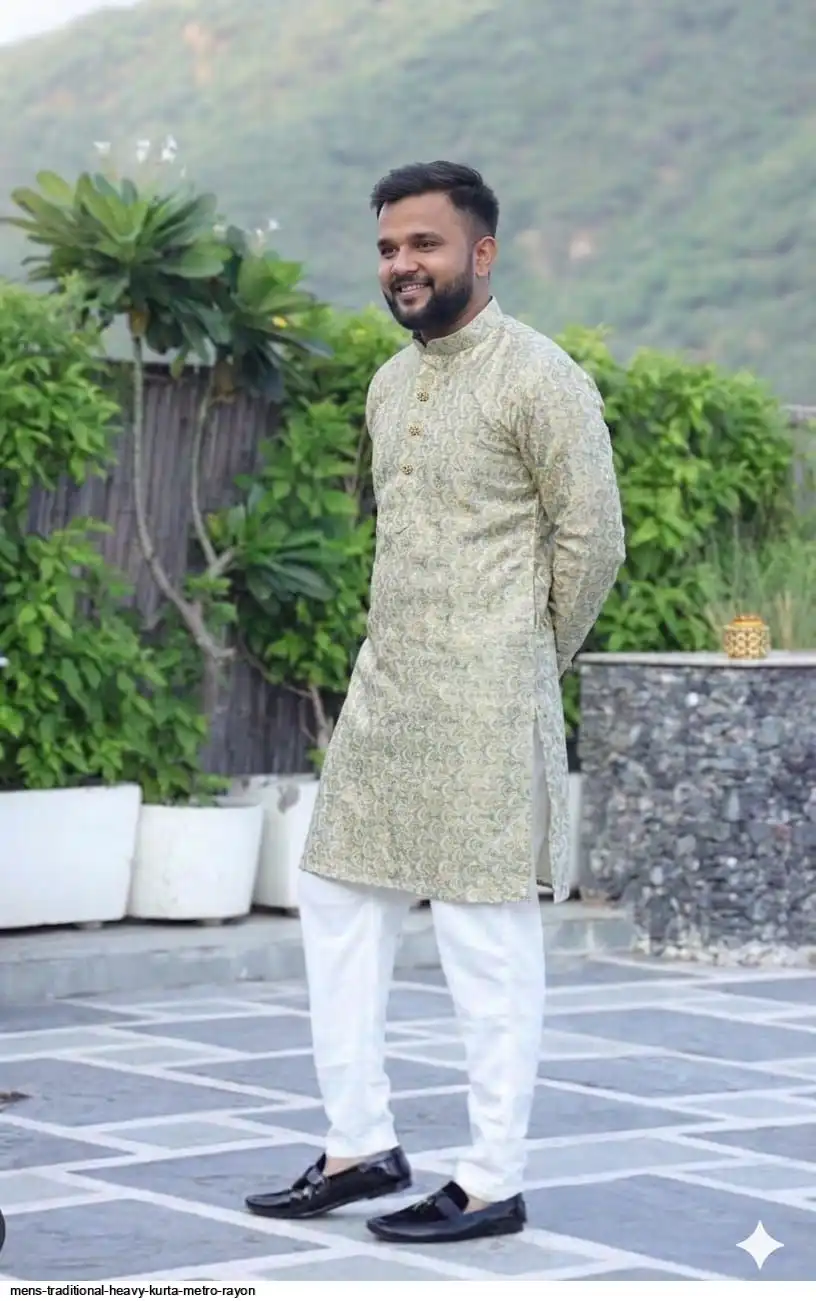 MENS TRADITIONAL HEAVY KURTA METRO RAYON 3