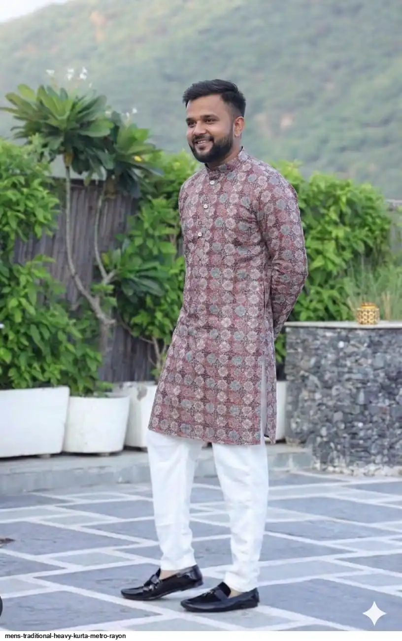 MENS TRADITIONAL HEAVY KURTA METRO RAYON 5