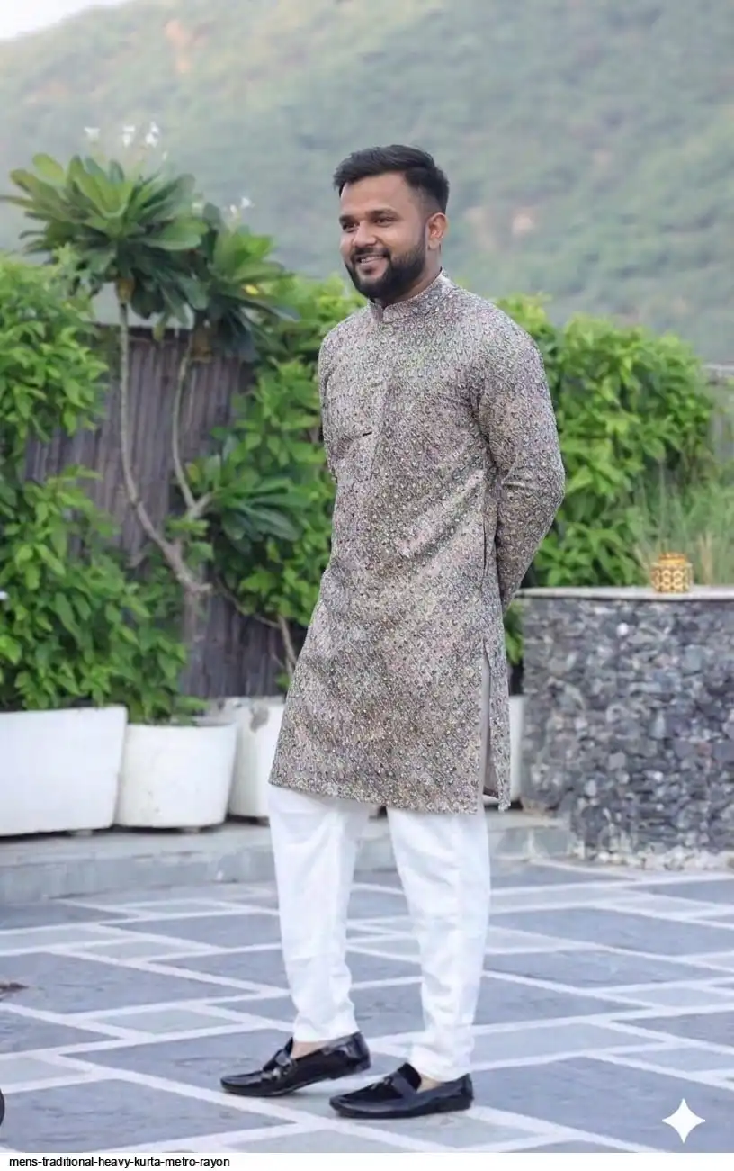 MENS TRADITIONAL HEAVY KURTA METRO RAYON 7