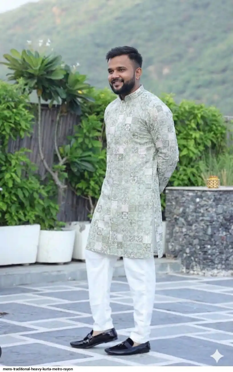 MENS TRADITIONAL HEAVY KURTA METRO RAYON 6