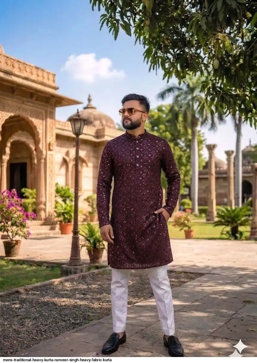 MENS TRADITIONAL HEAVY KURTA RANVEER SINGH HEAVY FABRIC KURTA 3