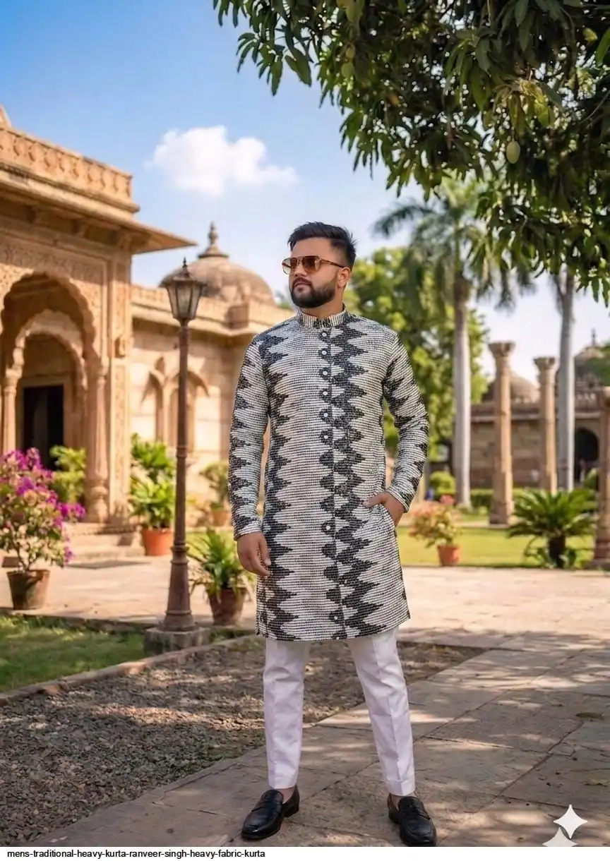 MENS TRADITIONAL HEAVY KURTA RANVEER SINGH HEAVY FABRIC KURTA 2