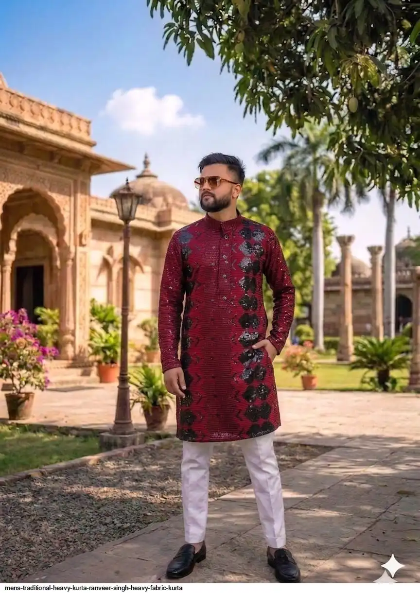 MENS TRADITIONAL HEAVY KURTA RANVEER SINGH HEAVY FABRIC KURTA 6