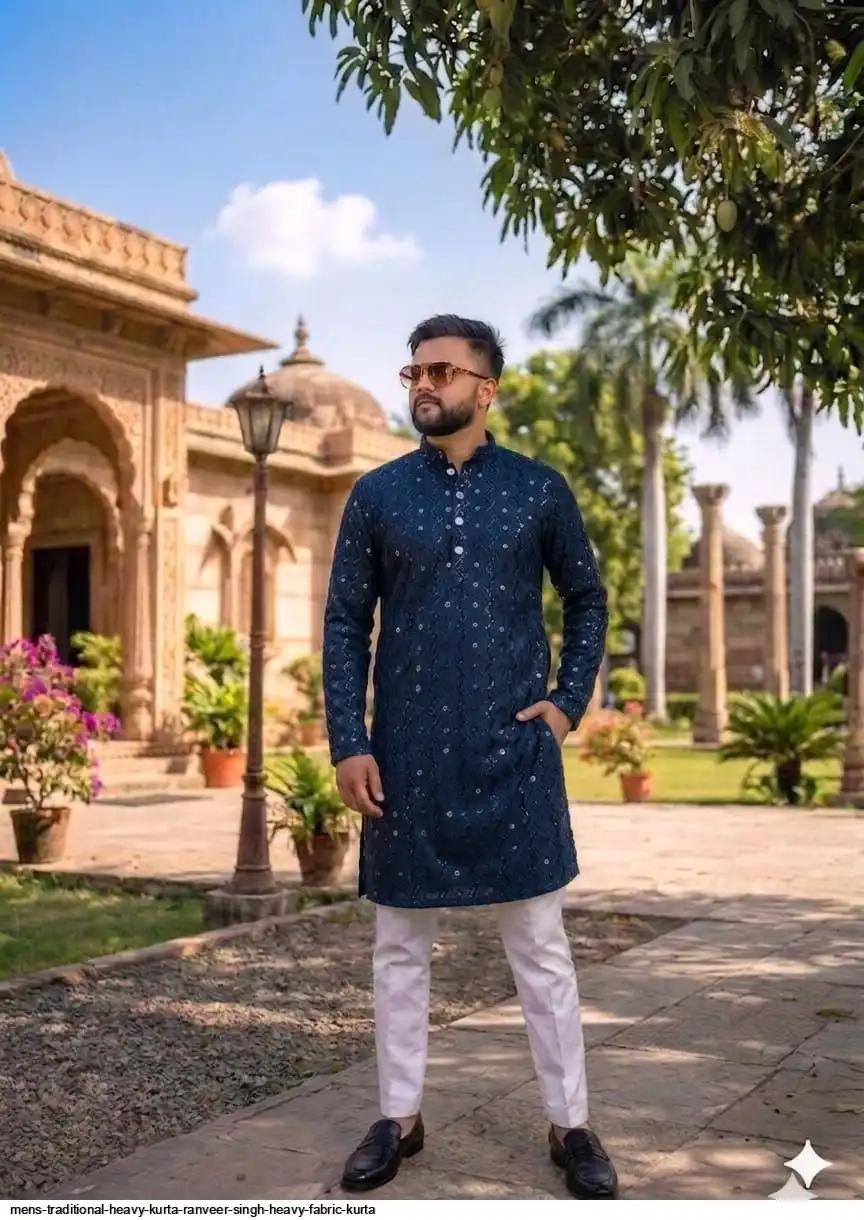 MENS TRADITIONAL HEAVY KURTA RANVEER SINGH HEAVY FABRIC KURTA 8
