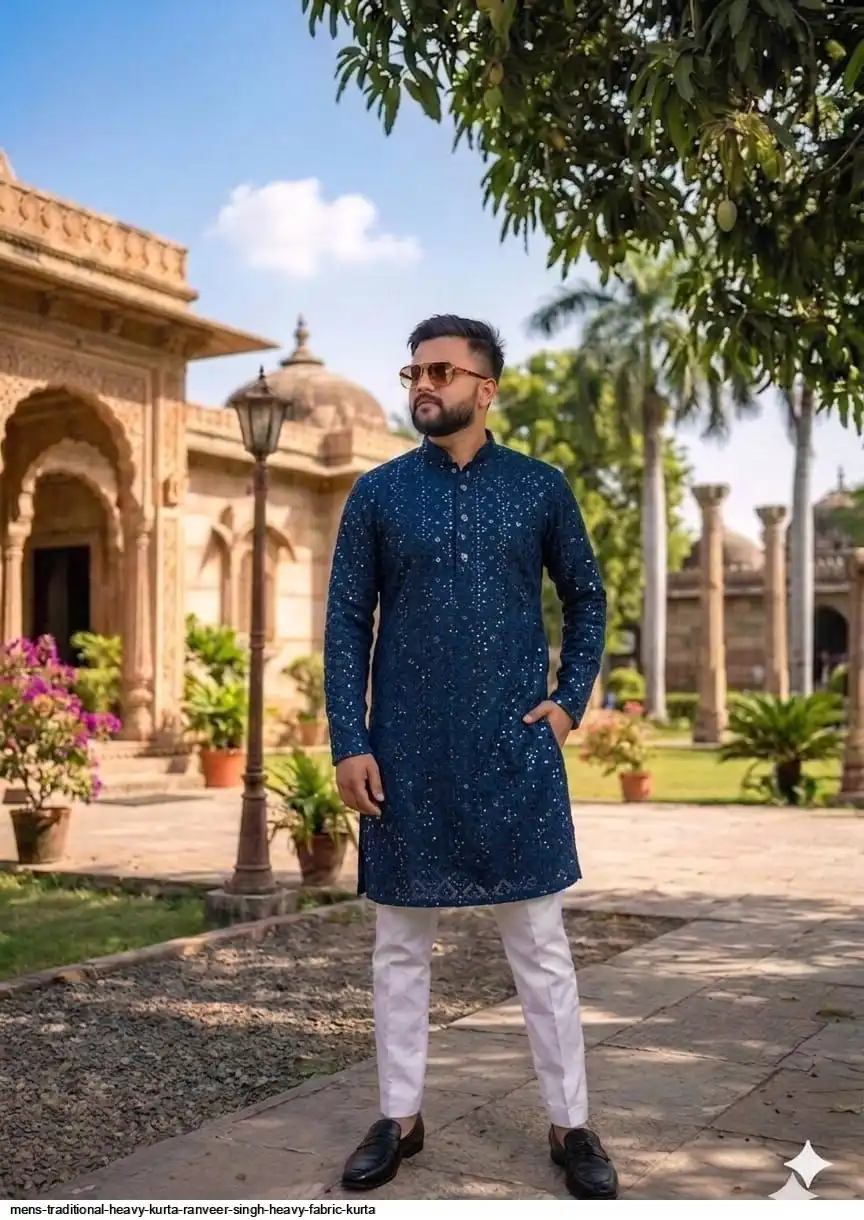 MENS TRADITIONAL HEAVY KURTA RANVEER SINGH HEAVY FABRIC KURTA 9
