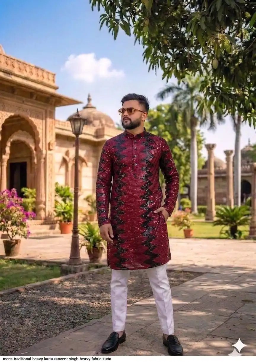 MENS TRADITIONAL HEAVY KURTA RANVEER SINGH HEAVY FABRIC KURTA 10