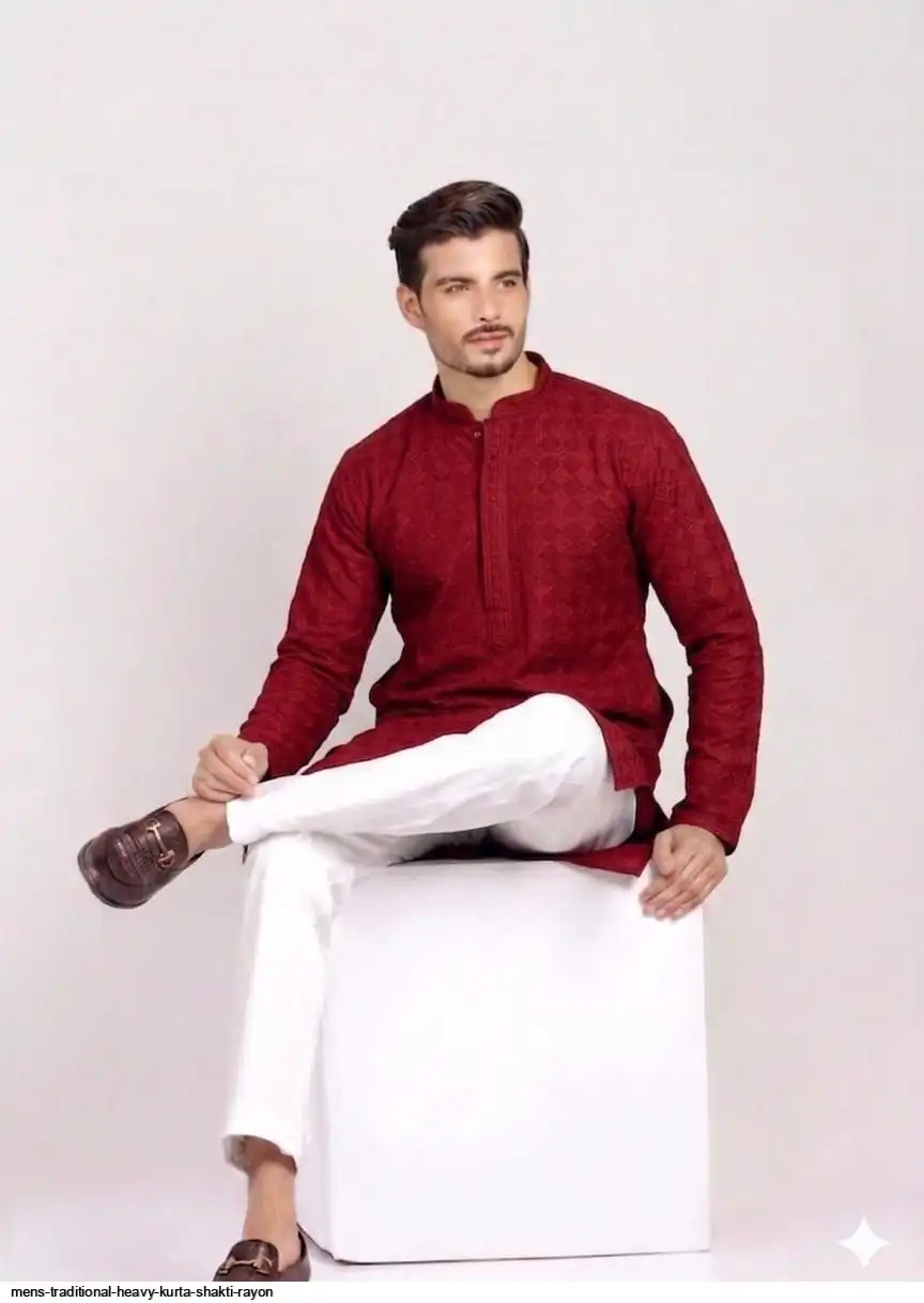 MENS TRADITIONAL HEAVY KURTA SHAKTI RAYON 2