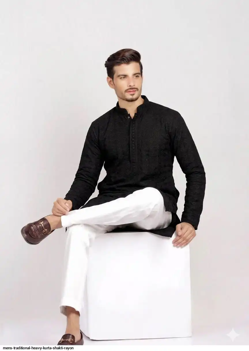 MENS TRADITIONAL HEAVY KURTA SHAKTI RAYON 5