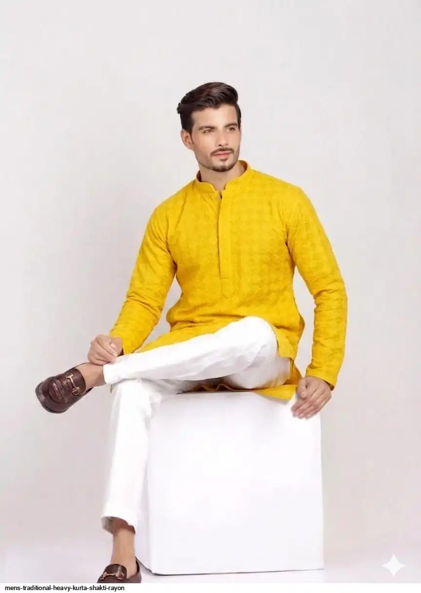 MENS TRADITIONAL HEAVY KURTA SHAKTI RAYON 4