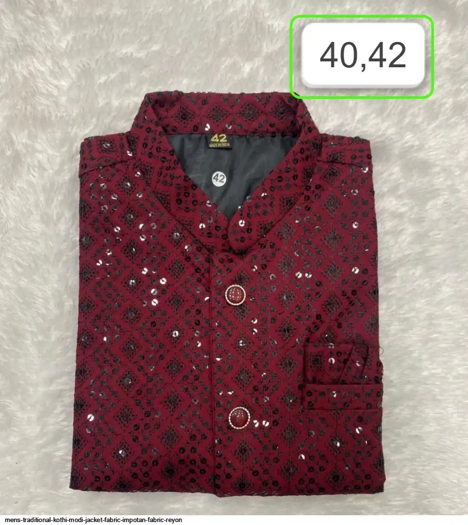 MENS TRADITIONAL KOTHI MODI JACKET FABRIC IMPOTAN FABRIC REYON 2
