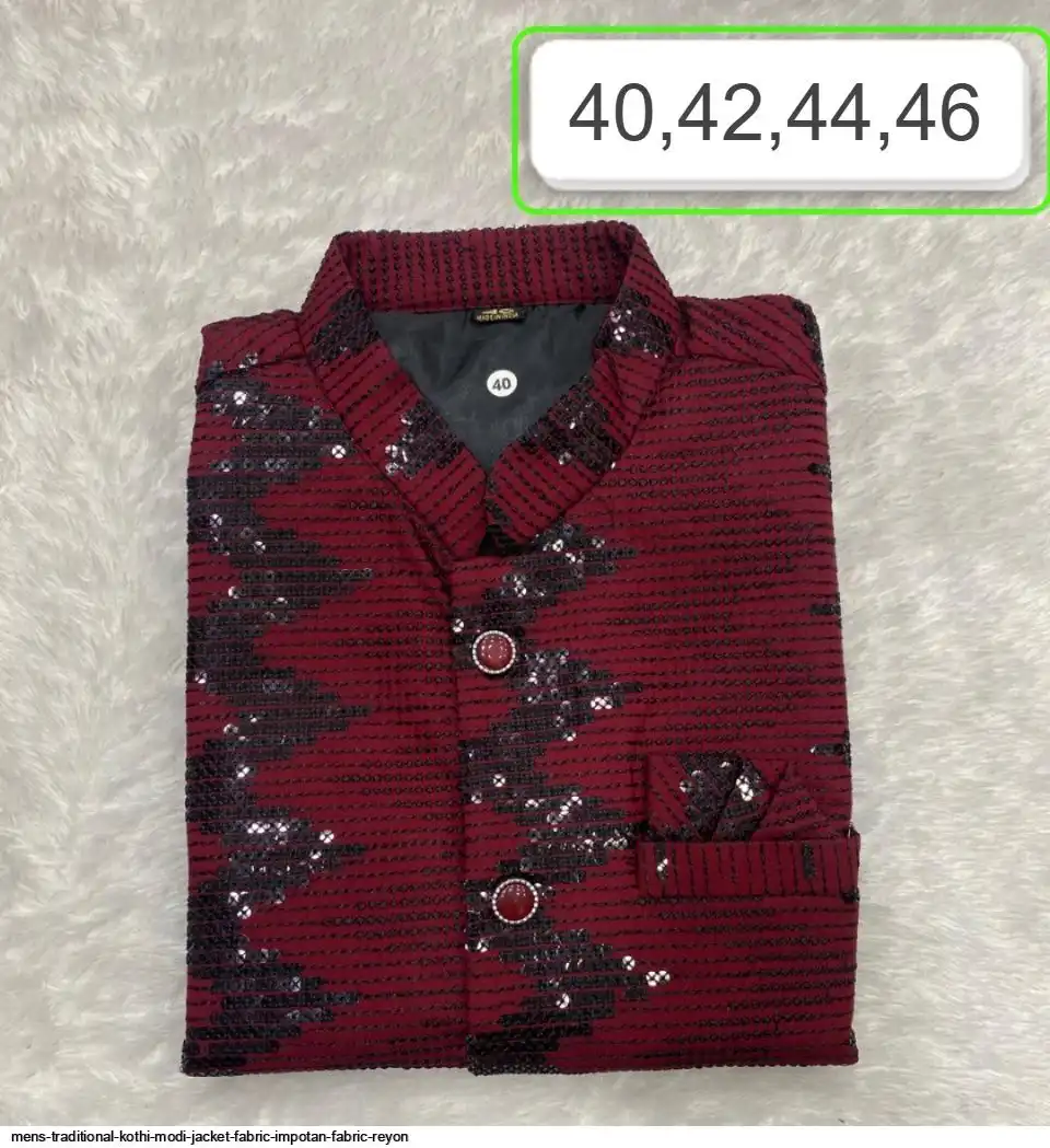 MENS TRADITIONAL KOTHI MODI JACKET FABRIC IMPOTAN FABRIC REYON 7