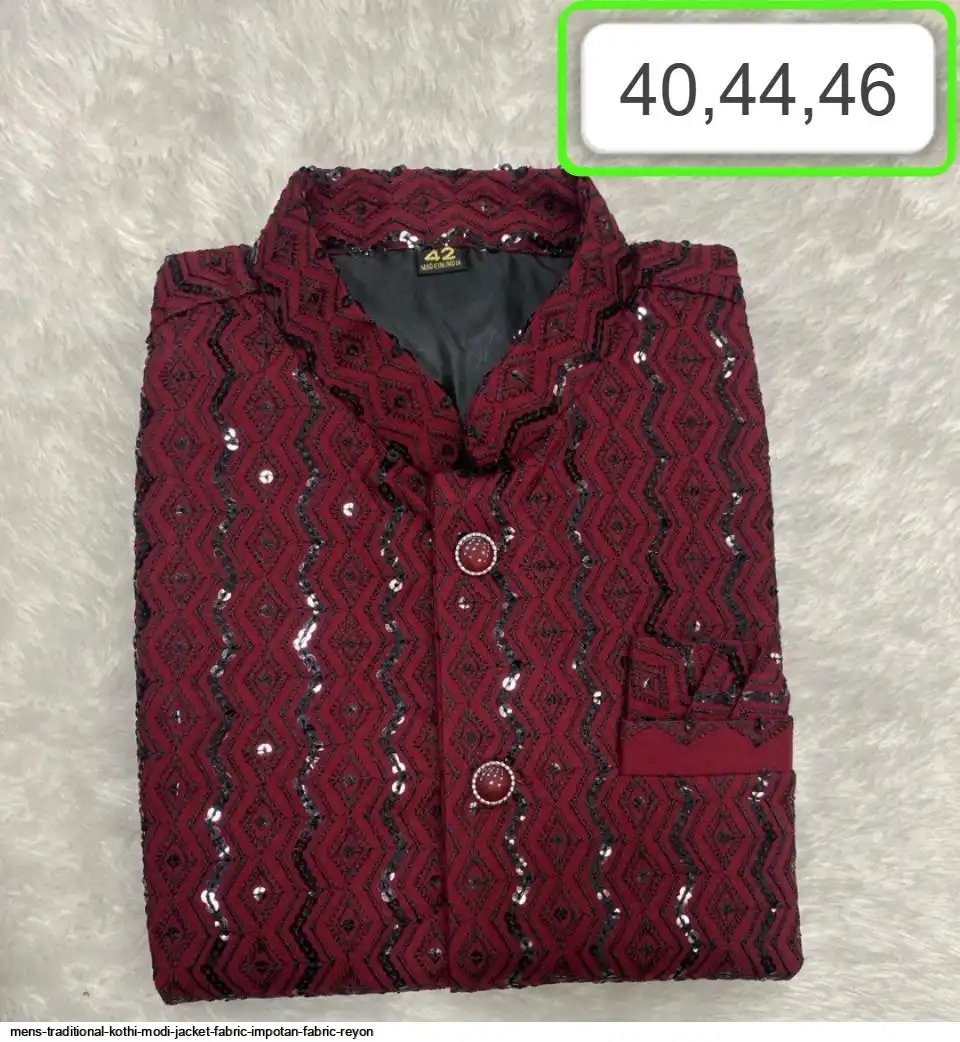MENS TRADITIONAL KOTHI MODI JACKET FABRIC IMPOTAN FABRIC REYON 6