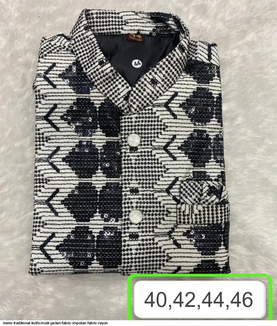 MENS TRADITIONAL KOTHI MODI JACKET FABRIC IMPOTAN FABRIC REYON 8