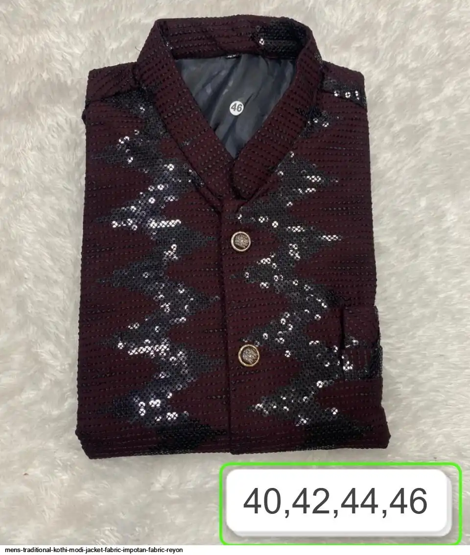 MENS TRADITIONAL KOTHI MODI JACKET FABRIC IMPOTAN FABRIC REYON 9