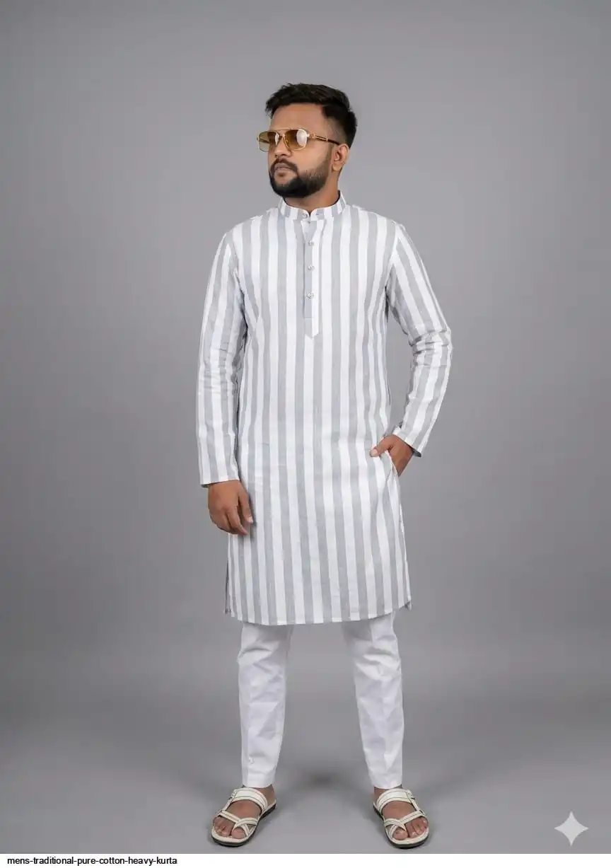 MENS TRADITIONAL PURE COTTON HEAVY KURTA D