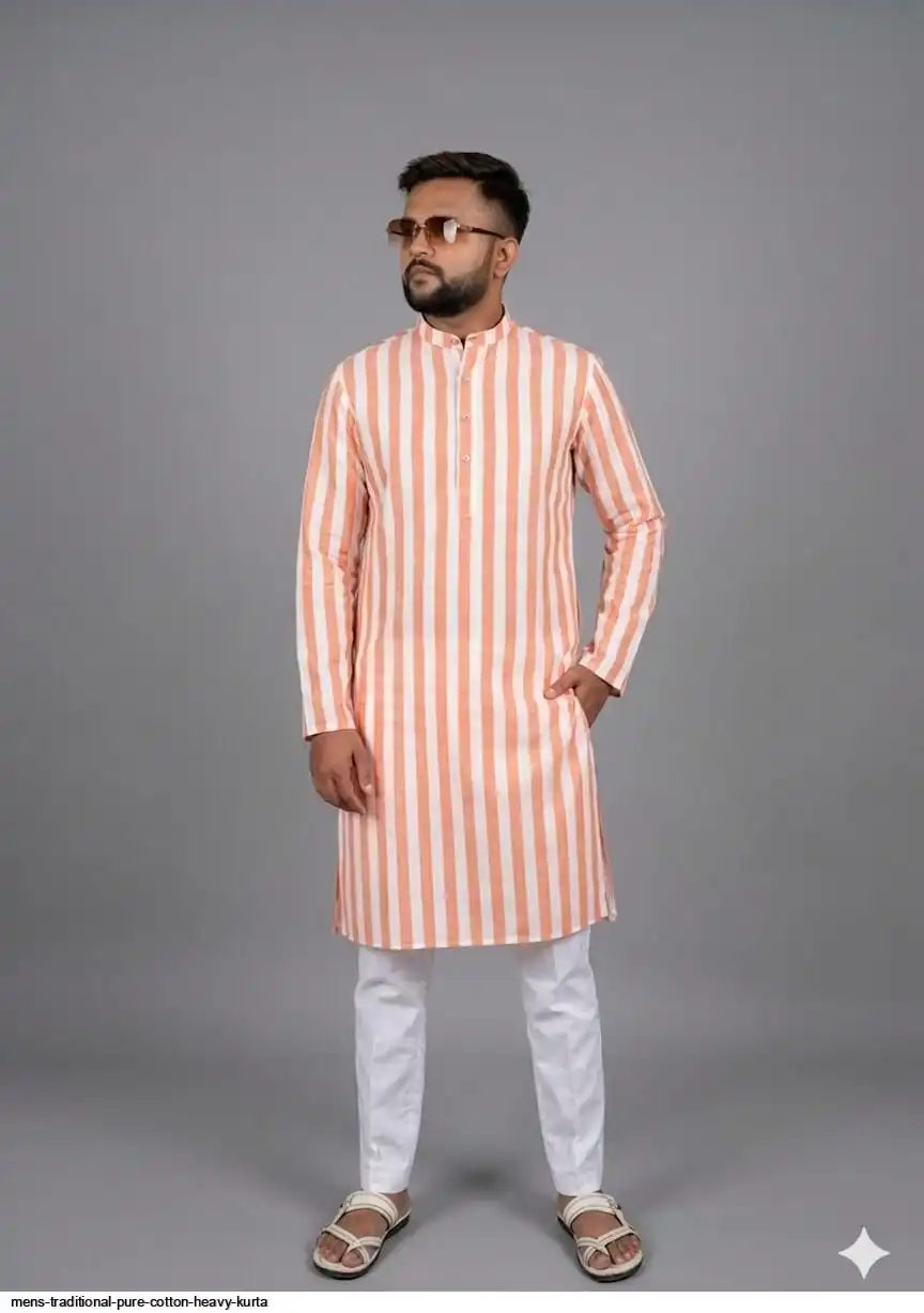 MENS TRADITIONAL PURE COTTON HEAVY KURTA F