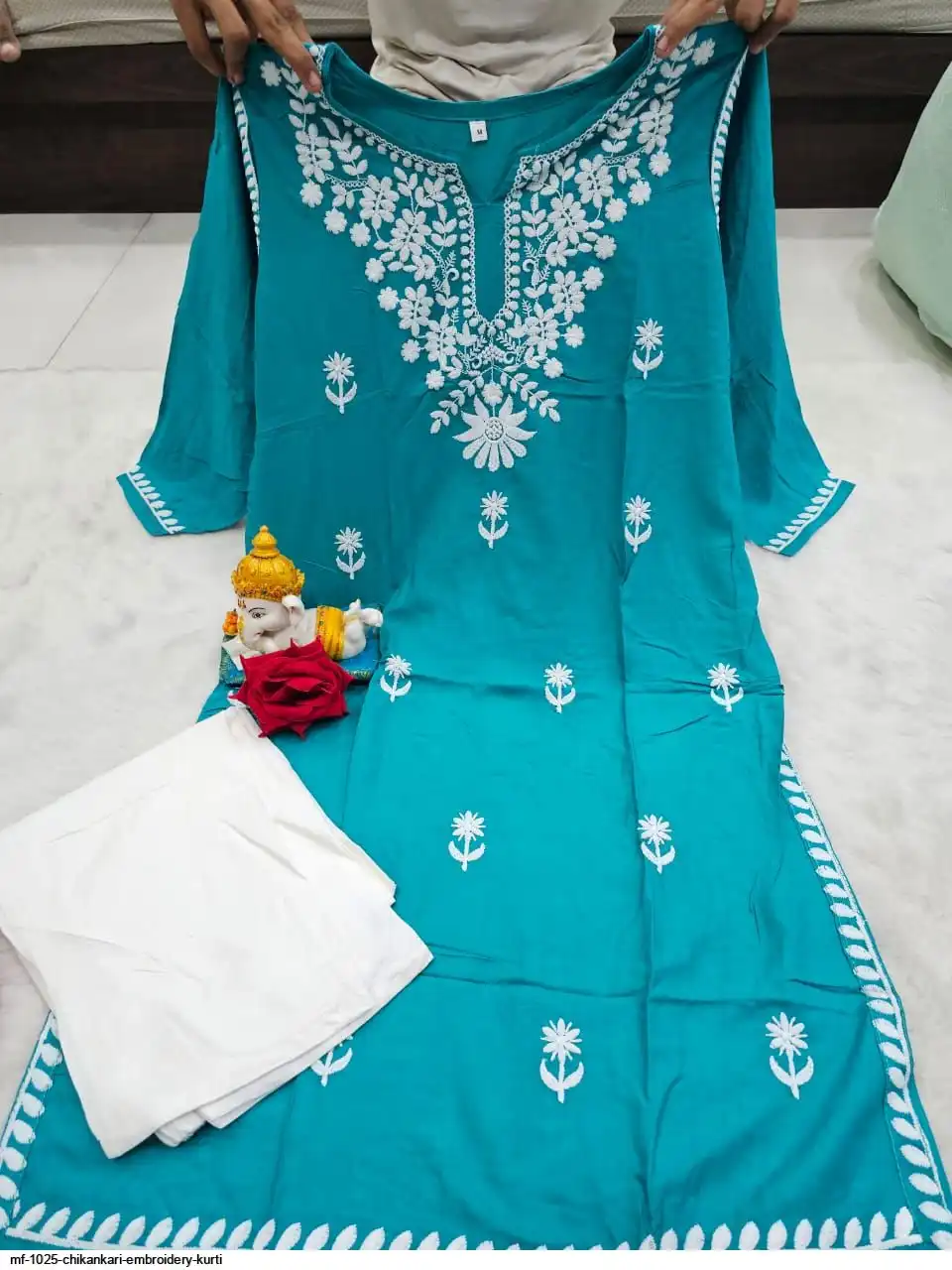 MF 1025 CHIKANKARI EMBROIDERY KURTI 3