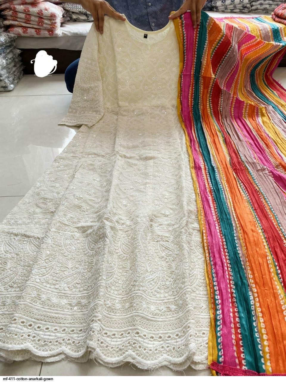 Buy DEMARCA Womens Tafeta Silk Anarkali Dress Material | Shoppers Stop