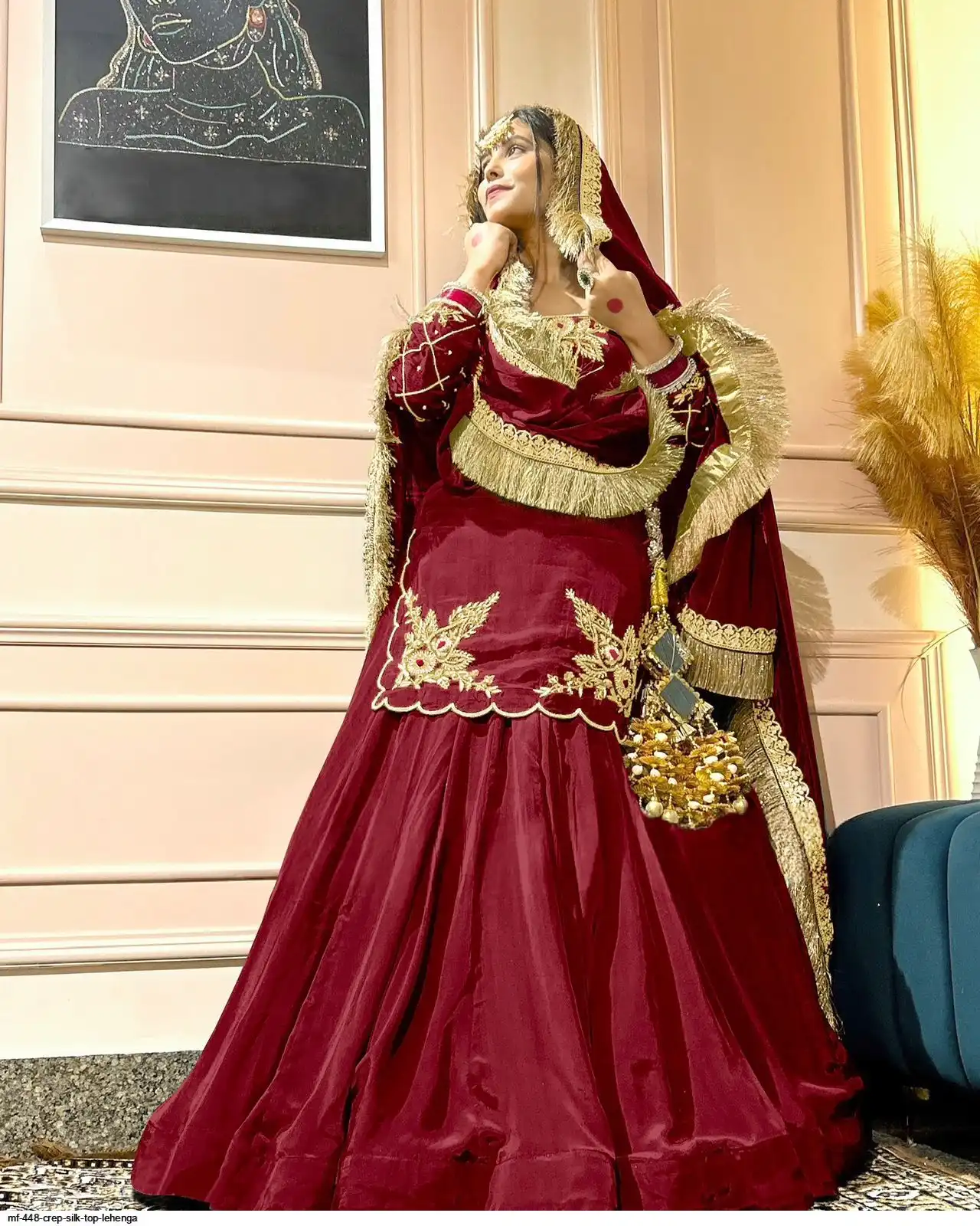 MF 448 CREP SILK TOP LEHENGA I