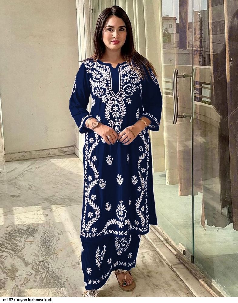 MF 627 RAYON LAKHNAVI KURTI D