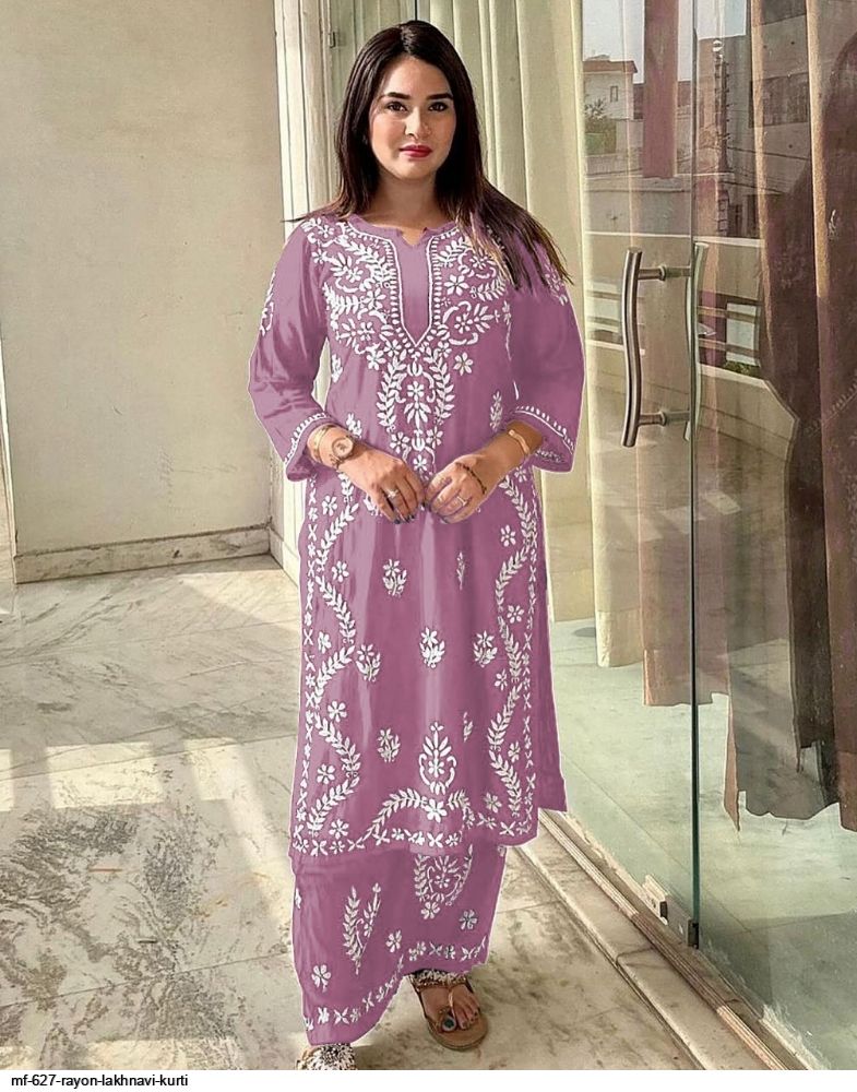MF 627 RAYON LAKHNAVI KURTI C