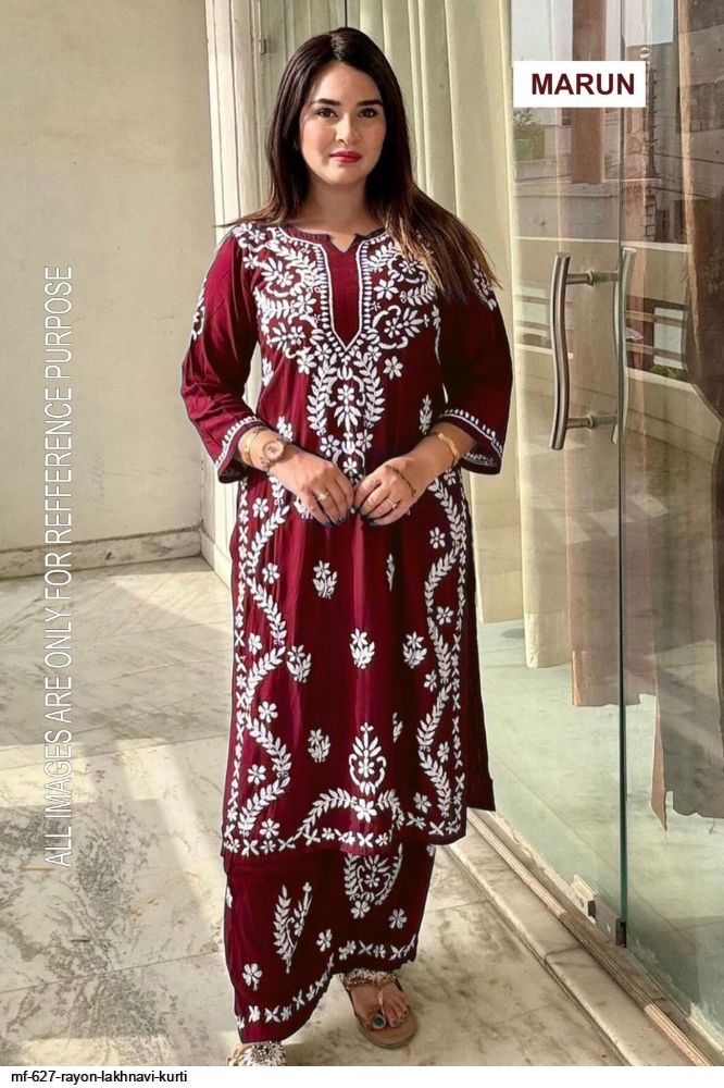 MF 627 RAYON LAKHNAVI KURTI F