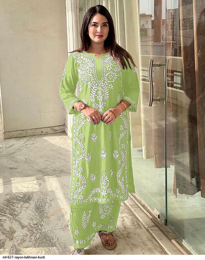 MF 627 RAYON LAKHNAVI KURTI G