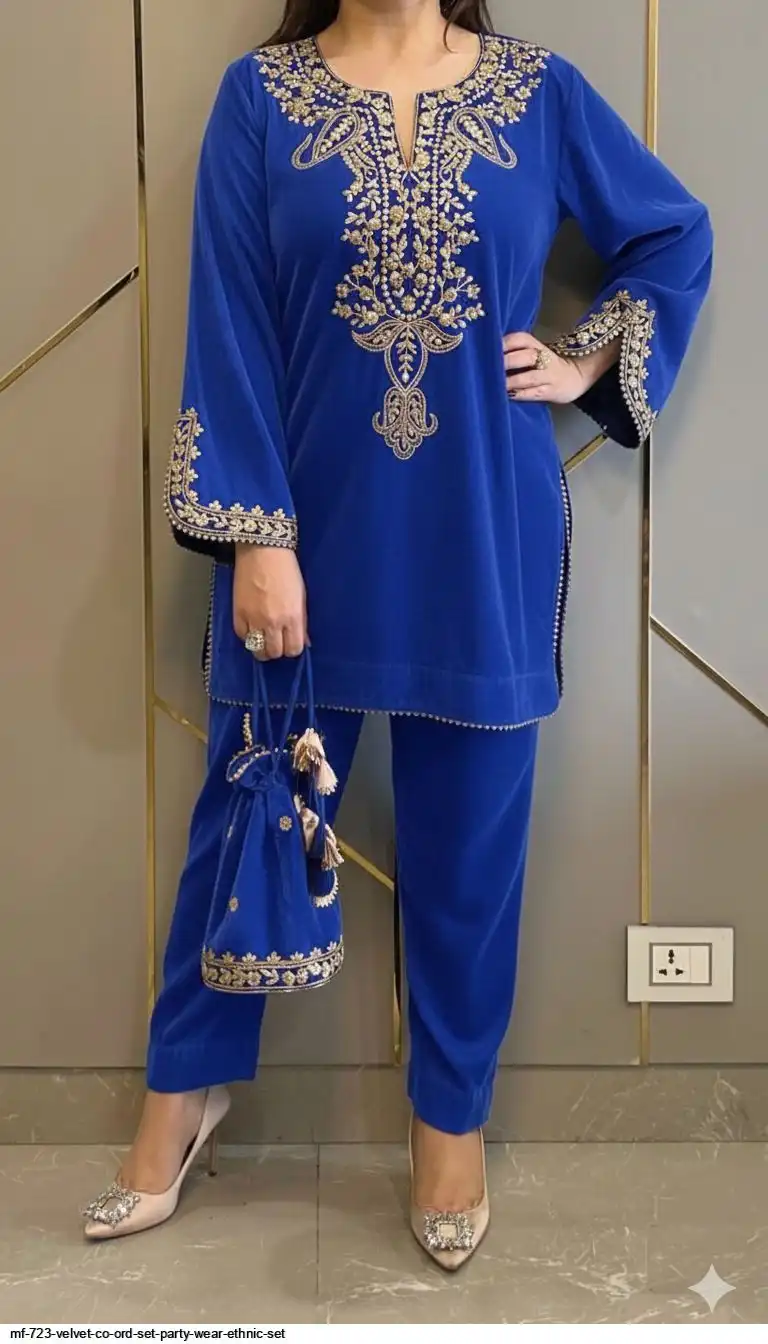 MF 723 VELVET CO ORD SET PARTY WEAR ETHNIC SET E