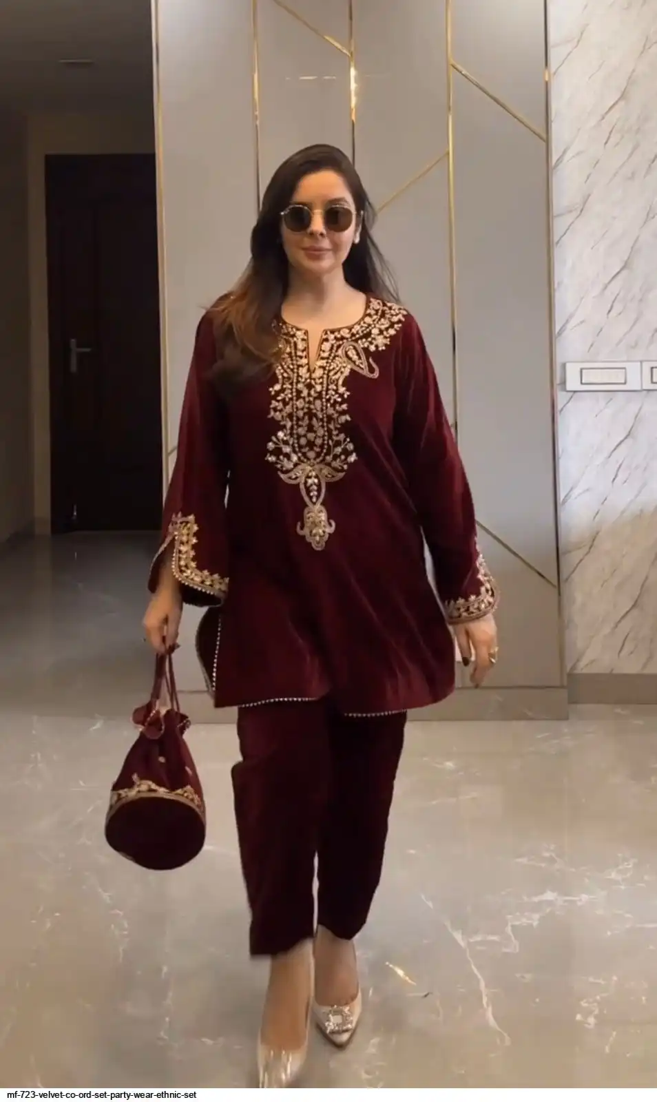 MF 723 VELVET CO ORD SET PARTY WEAR ETHNIC SET B