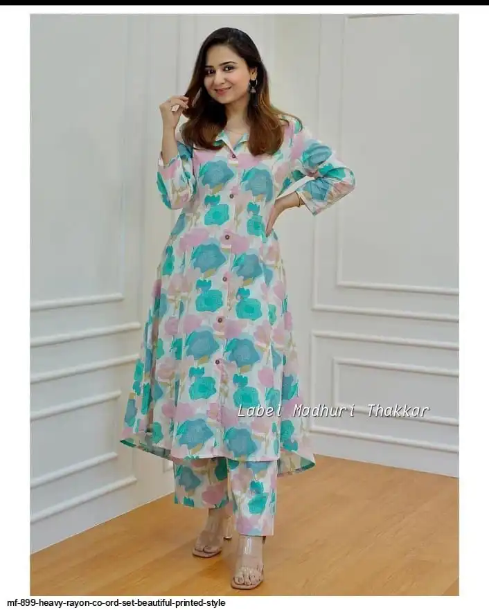 MF 899 HEAVY RAYON CO ORD SET BEAUTIFUL PRINTED STYLE 8