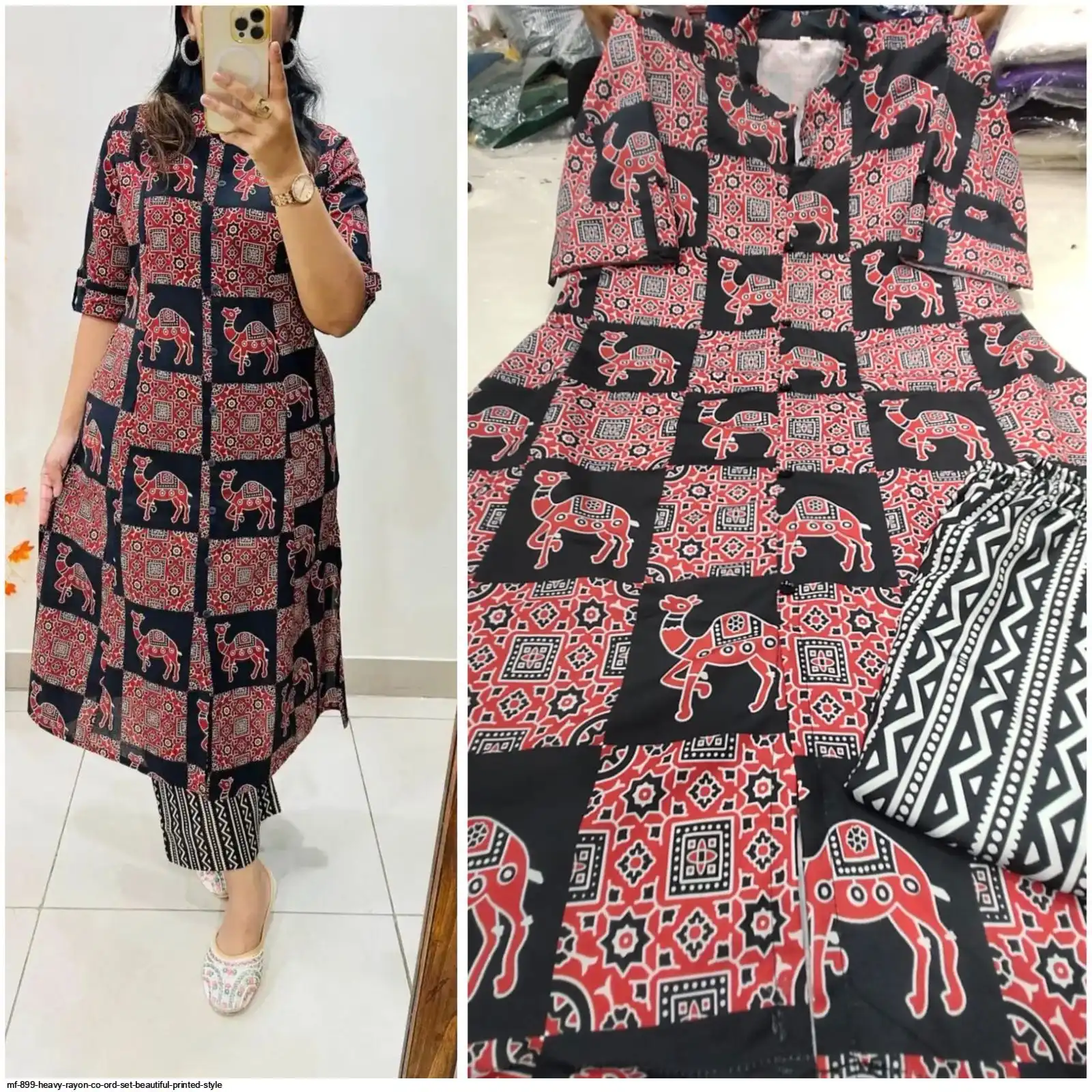 MF 899 HEAVY RAYON CO ORD SET BEAUTIFUL PRINTED STYLE 15