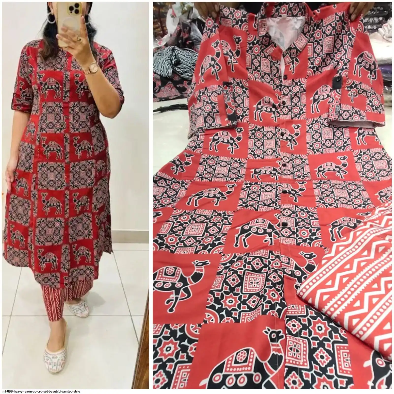 MF 899 HEAVY RAYON CO ORD SET BEAUTIFUL PRINTED STYLE 6