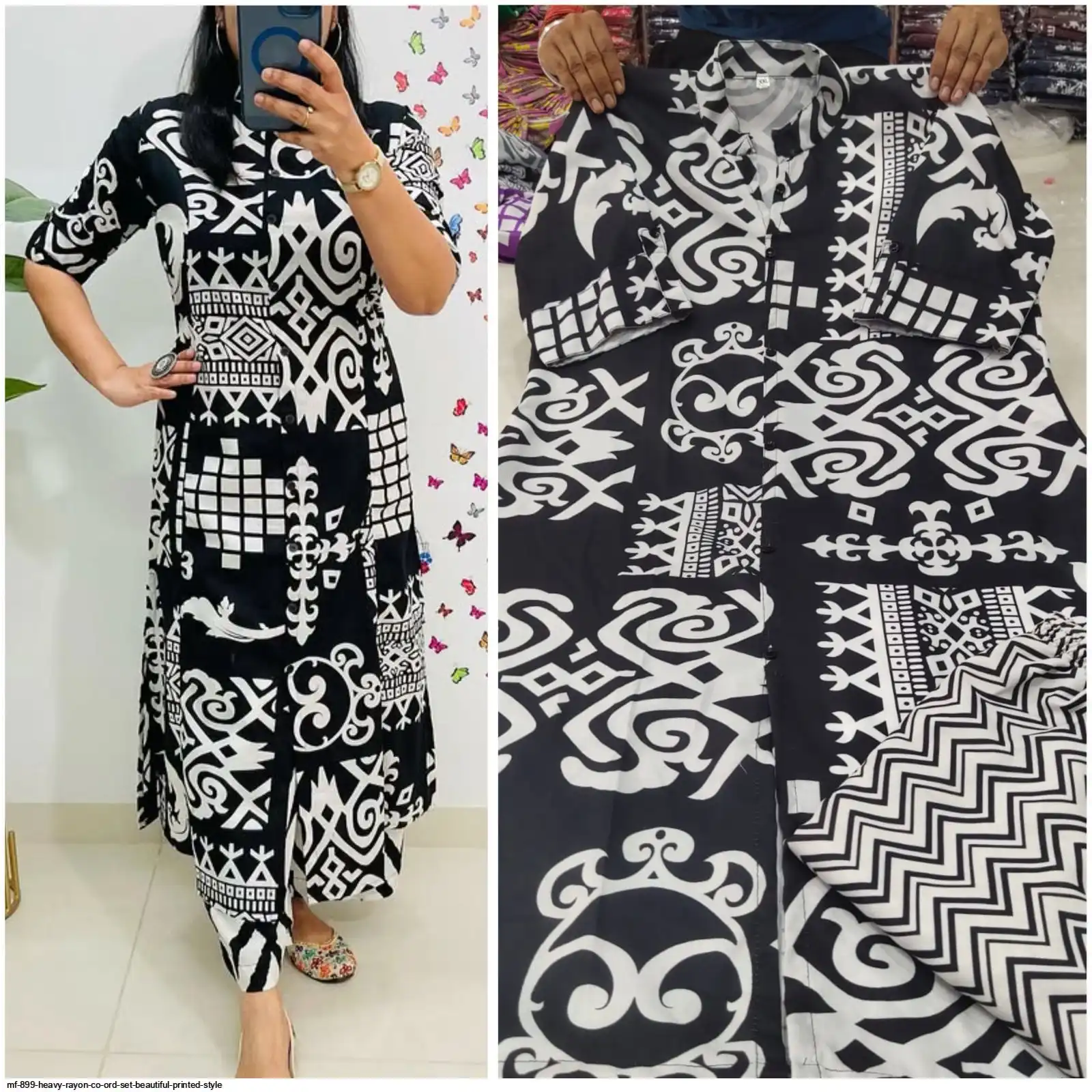 MF 899 HEAVY RAYON CO ORD SET BEAUTIFUL PRINTED STYLE 5