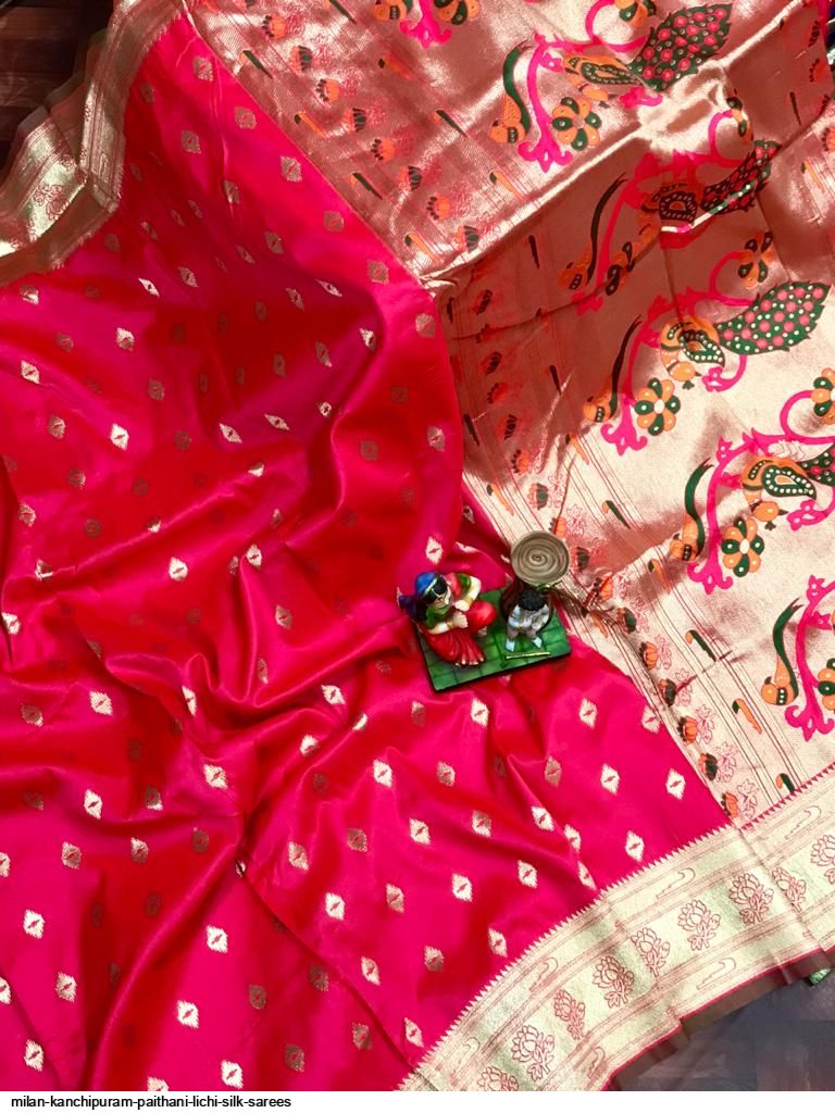 MILAN KANCHIPURAM PAITHANI LICHI SILK SAREES D